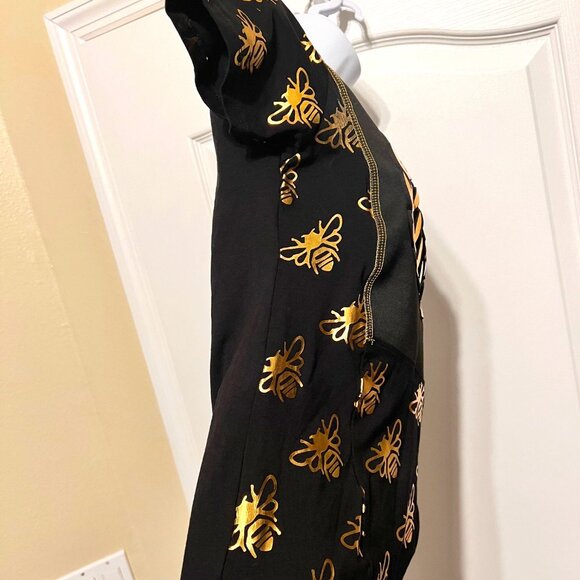 Mystiq 3D Black & Gold Queen Bee Stretch Top-Med-"To Make You Feel Unique" - Picture 7 of 14